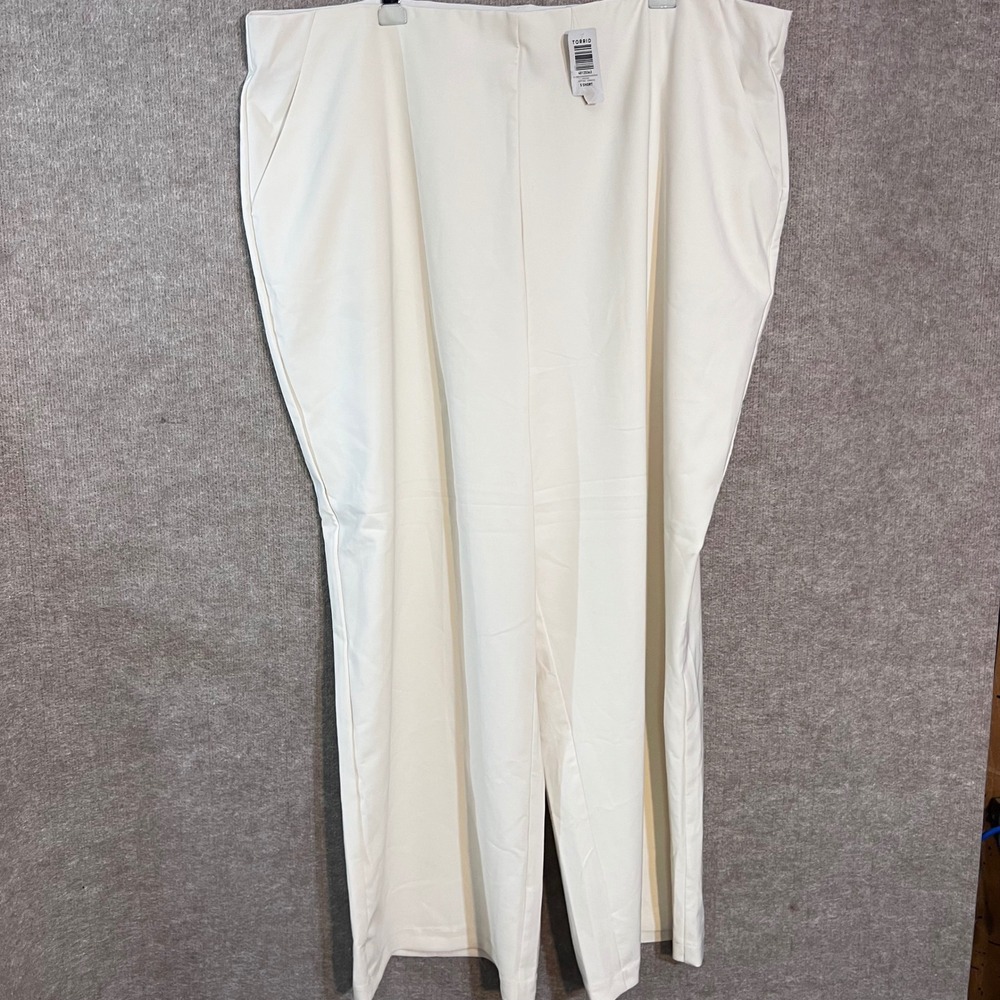 Torrid Wide Leg Studio Refined Crepe High-Rise Pants Womens 5S Pristine White